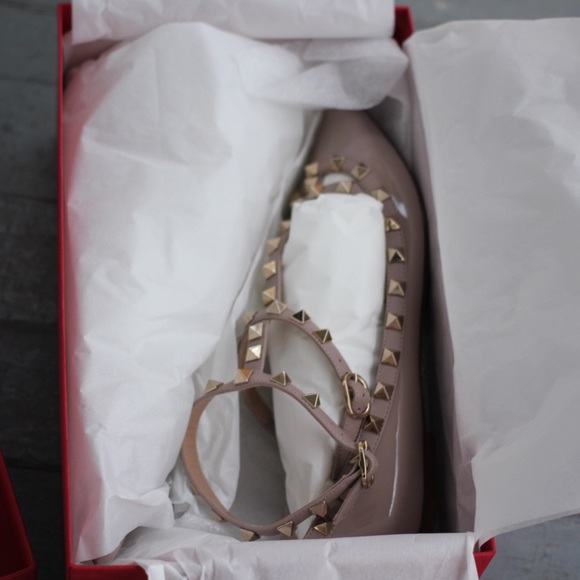 VALENTINO ROCKSTUD CAGED LEATHER BALLERINA FLAT 38 - Picture 5 of 8